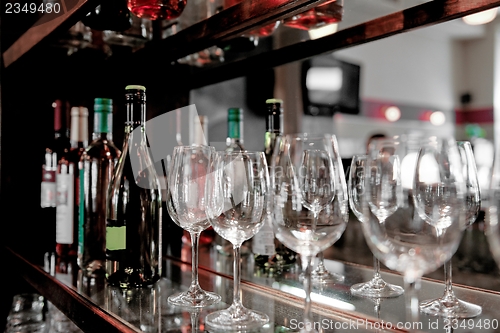 Image of Wine glass at the bar
