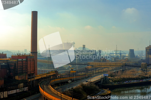 Image of Landscape with industrial architecture