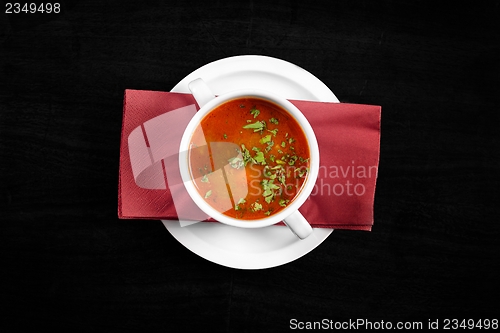 Image of Delicious soup in white dish