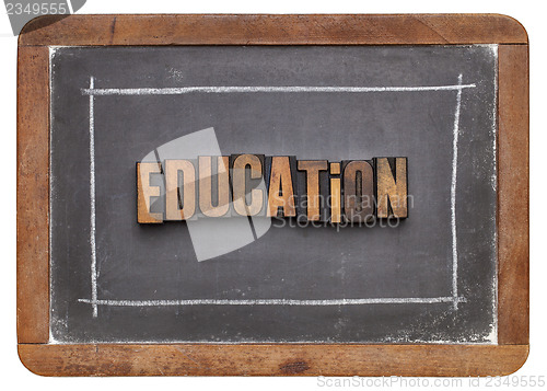 Image of education word in wood type