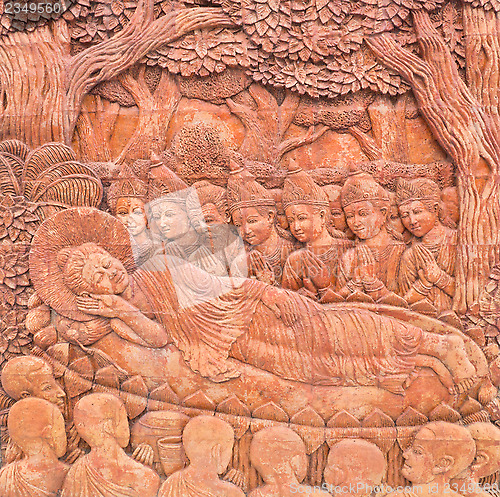 Image of buddha sculptures in the temple