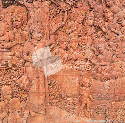 Image of buddha sculptures in the temple