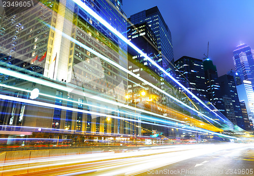 Image of Traffic in city at night