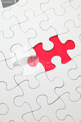 Image of Missing puzzle piece in red color