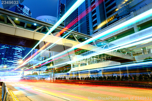 Image of Hong Kong traffic at night