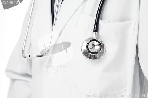Image of Part of the human body with doctor gown