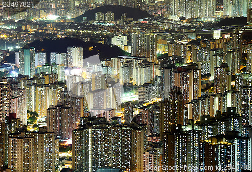 Image of Residential building at night 