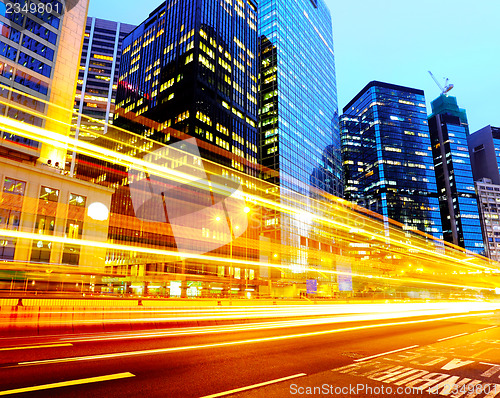 Image of Hong Kong traffic at night