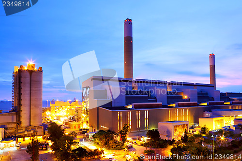 Image of Power plant at night 