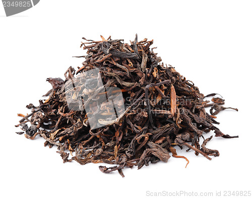 Image of Chinese black tea isolated on white background 