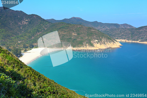 Image of Island with beach and mountain  
