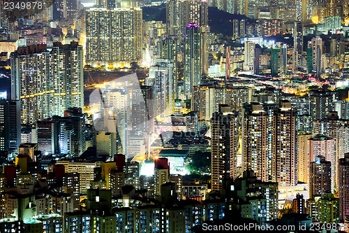 Image of Crowded downtown building in Hong Kong