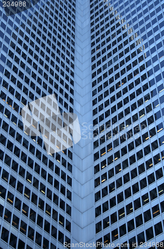 Image of Inside corner of a glass-windowed office tower