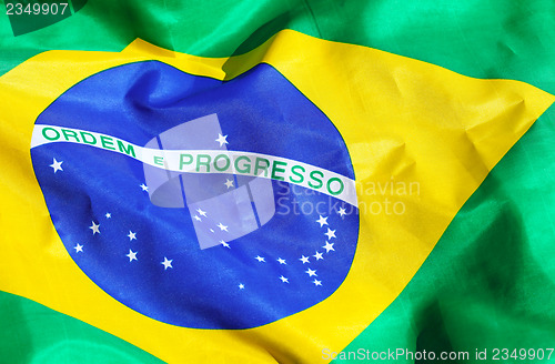 Image of Waving Fabric Brazil Flag