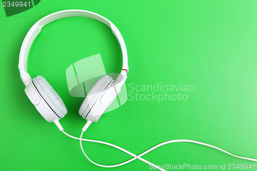 Image of Headphone on green background