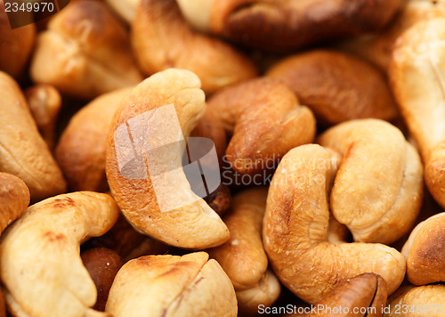 Image of Roasted cashew nuts close up