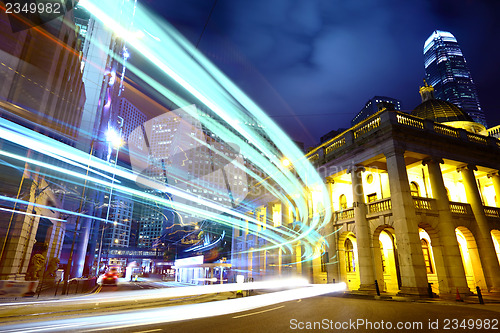 Image of Traffic in Hong Kong at night