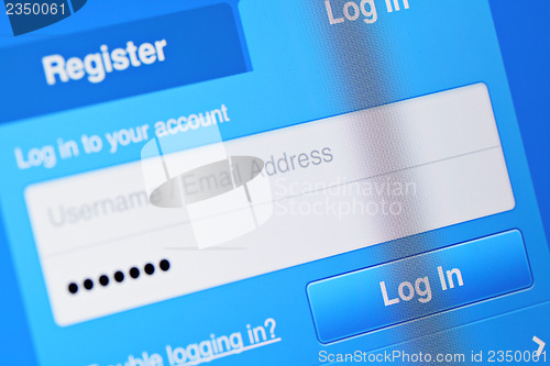 Image of User login account  on screen