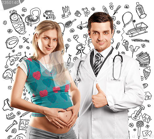 Image of Pregnant Woman With Doctor