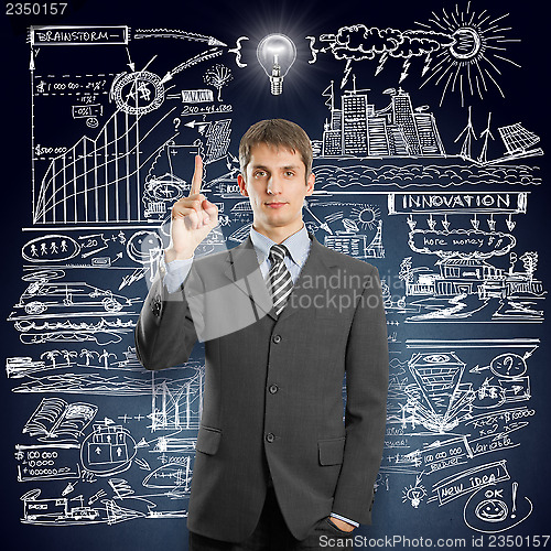 Image of Idea Concept businessman in suit