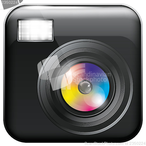 Image of App Icon with Camera Lens and Flash Light