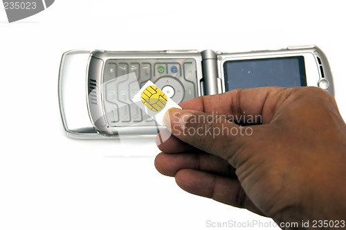 Image of Cell phone and Sim Card