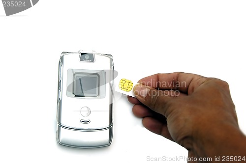 Image of Cell phone and Sim Card