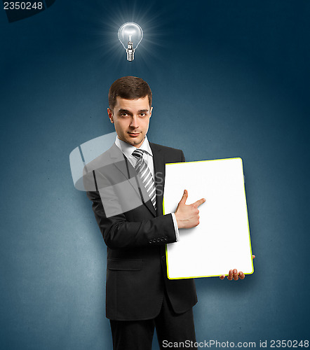 Image of Idea Concept businessman with empty write board