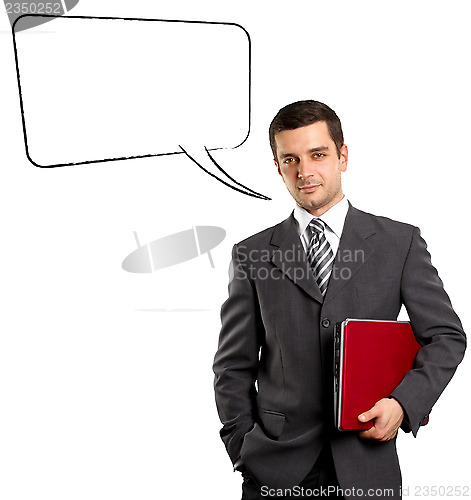 Image of Business Man With Speech Bubble