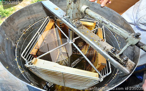 Image of honey extraction machinery