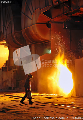 Image of A steel worker in factory