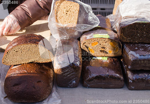 Image of healthy ecologic natural bread loaf sell market 