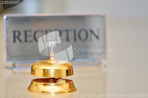 Image of service bell on the hotel reception 