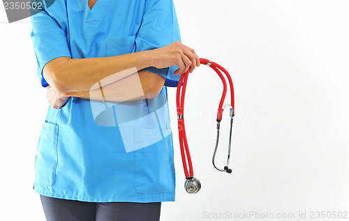 Image of Female doctor holding stethoscope