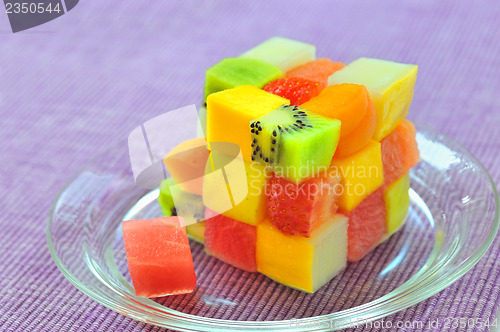 Image of cube fruits salad