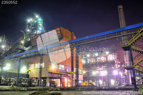 Image of steel plant at night