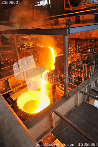 Image of Foundry - molten metal poured