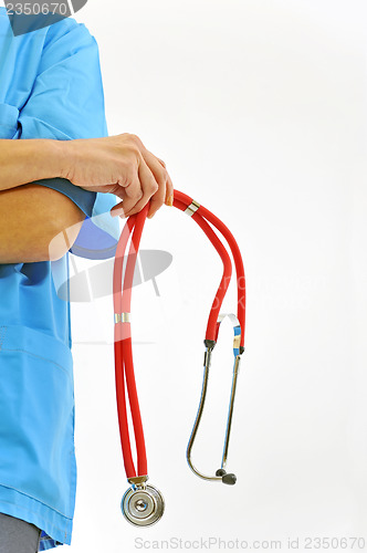 Image of Close-up image of stethoscope and medical uniform