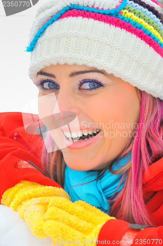 Image of a winter portrait of a beautiful girl 