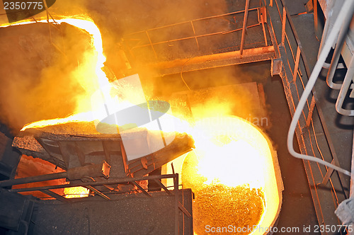 Image of pouring molten steel