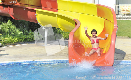 Image of girl on waterslide 