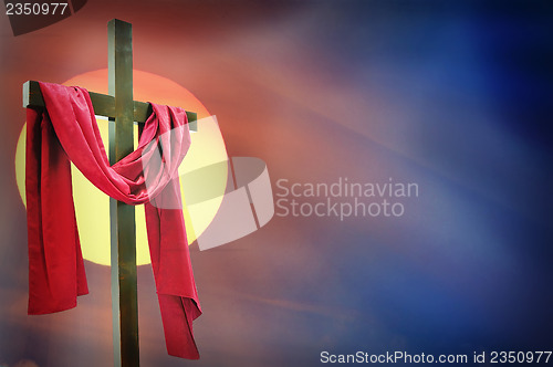 Image of cross and sunset