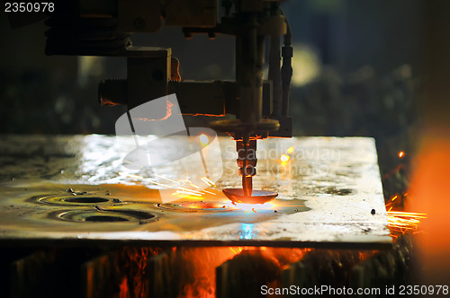 Image of Laser cutting metal sheet