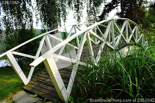 Image of a white wood bridge
