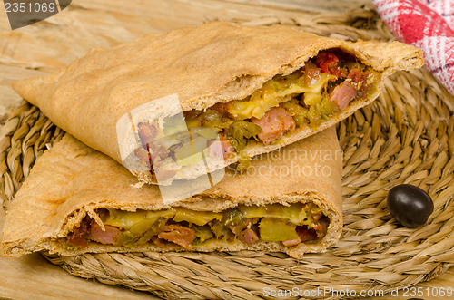 Image of Freshly baked calzone