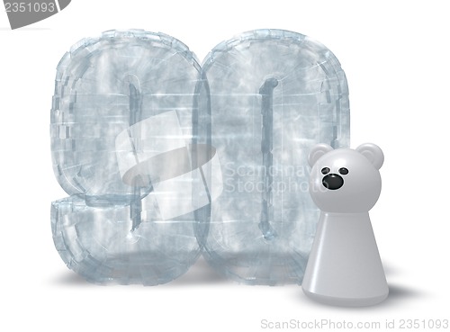 Image of ice number and polar bear