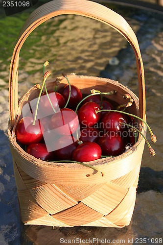 Image of Cherries in basket