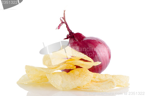 Image of Potato chips and onion