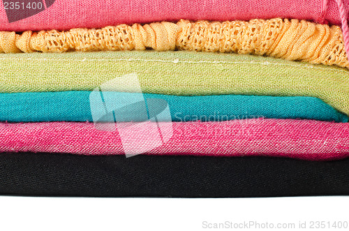 Image of Pile of colorful scarves