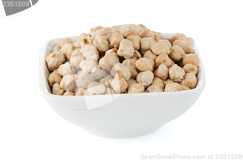 Image of Closeup of a bowl with chickpeas